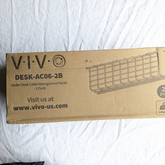 NEW in Box VIVO Under Desk Cable Management Racks 2 pack DESK-AC06-2B - Picture 8 of 12